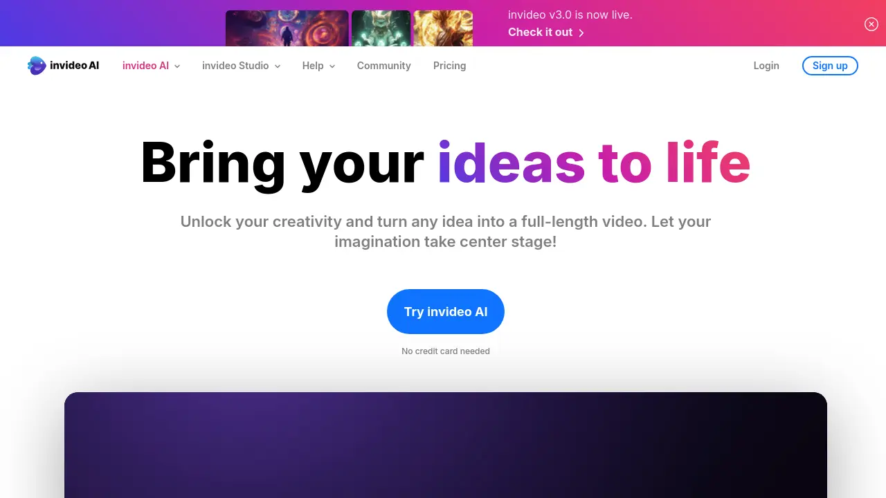 invideo AI screenshot