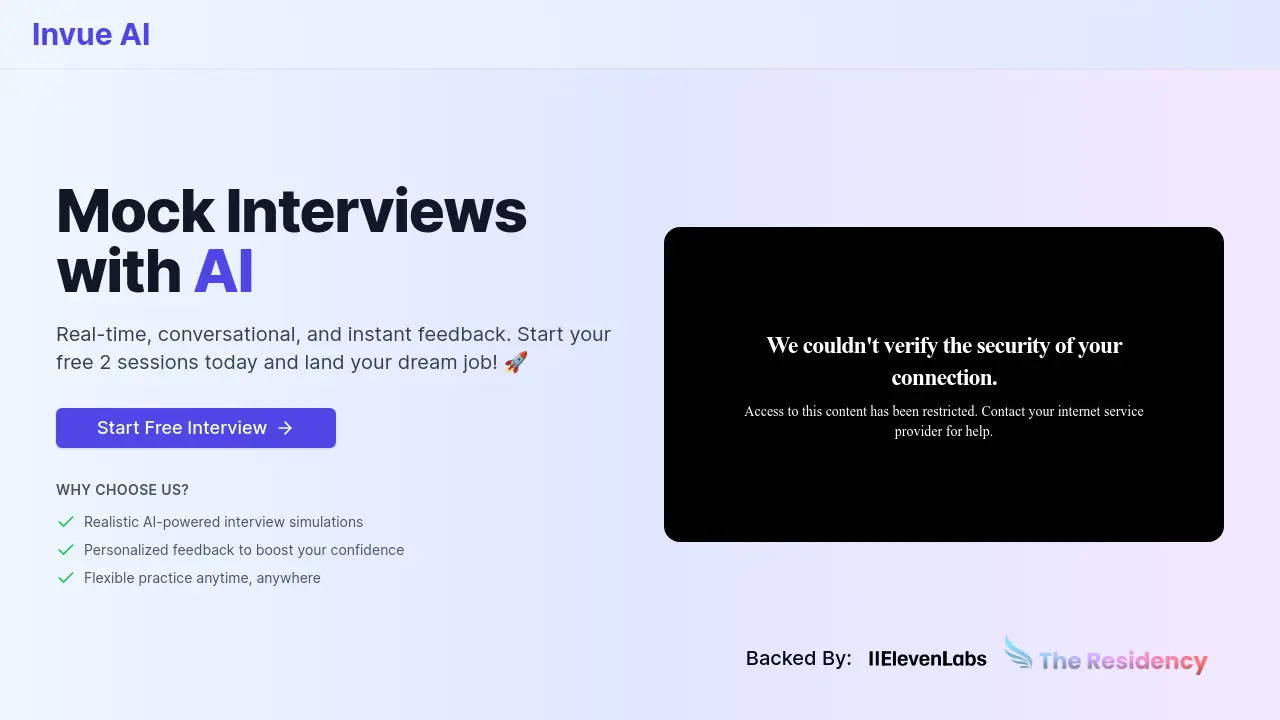 Invue Prep - Ace Your Job Interviews with AI-Powered Mock Interviews