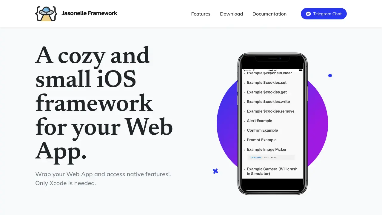 Jasonelle Framework - Wrap your Web App and access native features