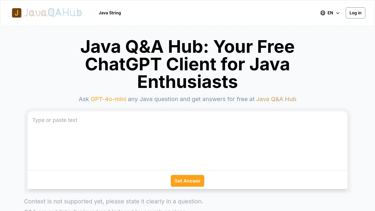 Java Q&A Hub - Your Free ChatGPT Client for Java Enthusiasts