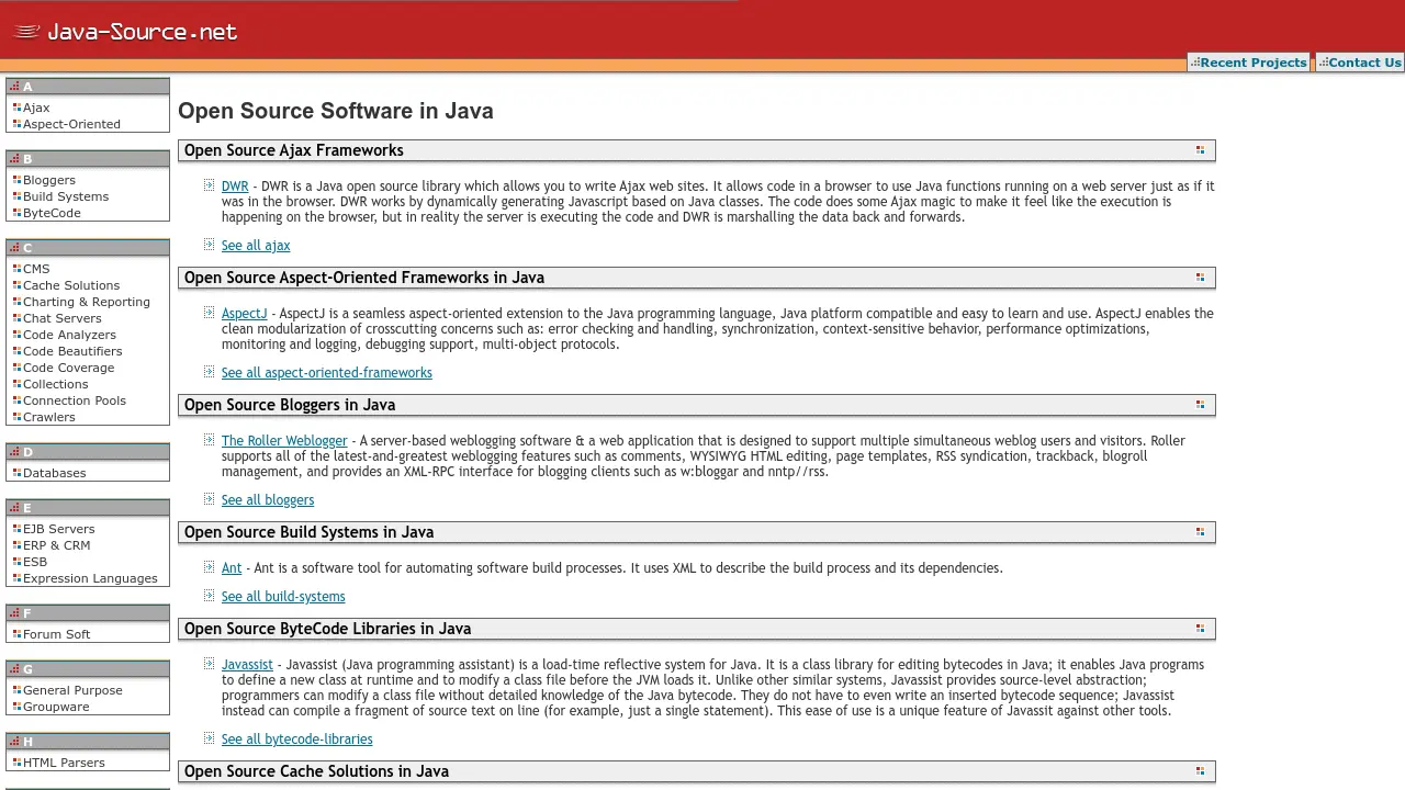 Java-Source.net - Comprehensive directory of open source Java software ...