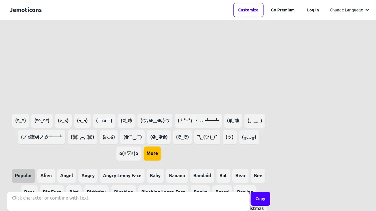 Jemoticons - Create and copy expressive text-based emoticons for ...