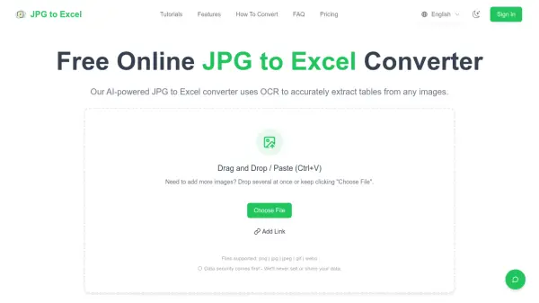 JPG to Excel