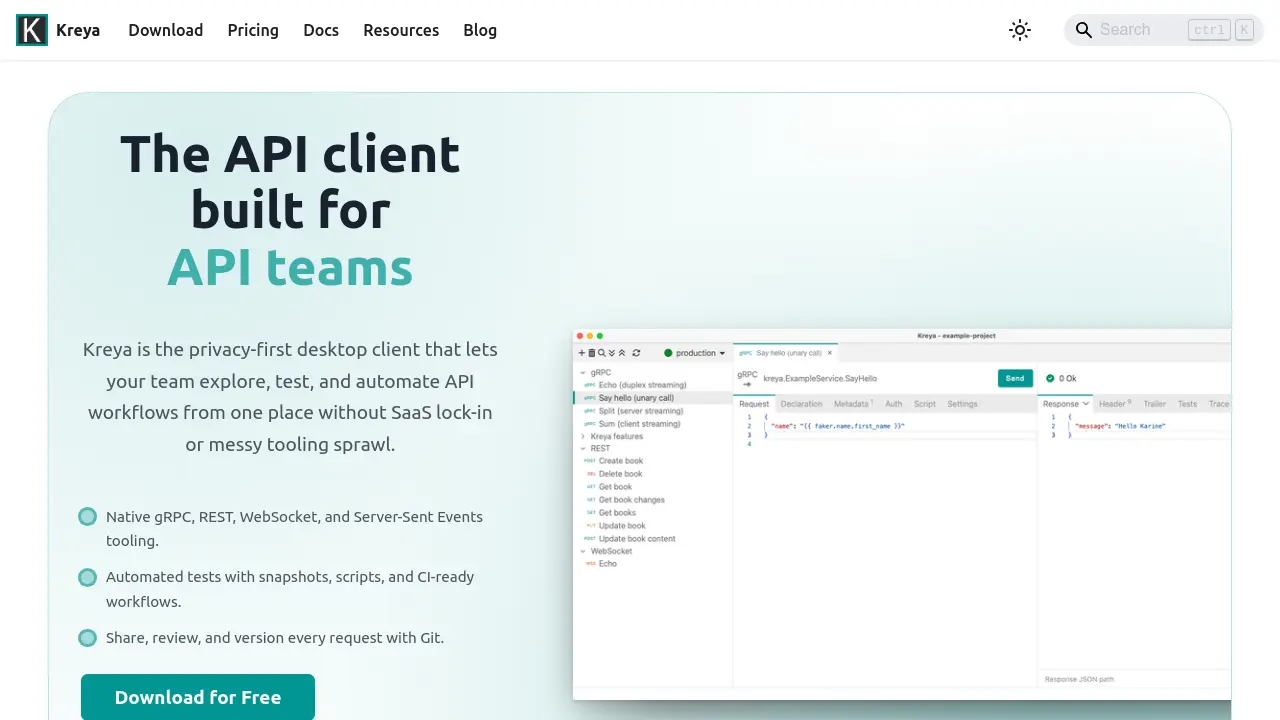 Kreya - The privacy-first API client built for developers