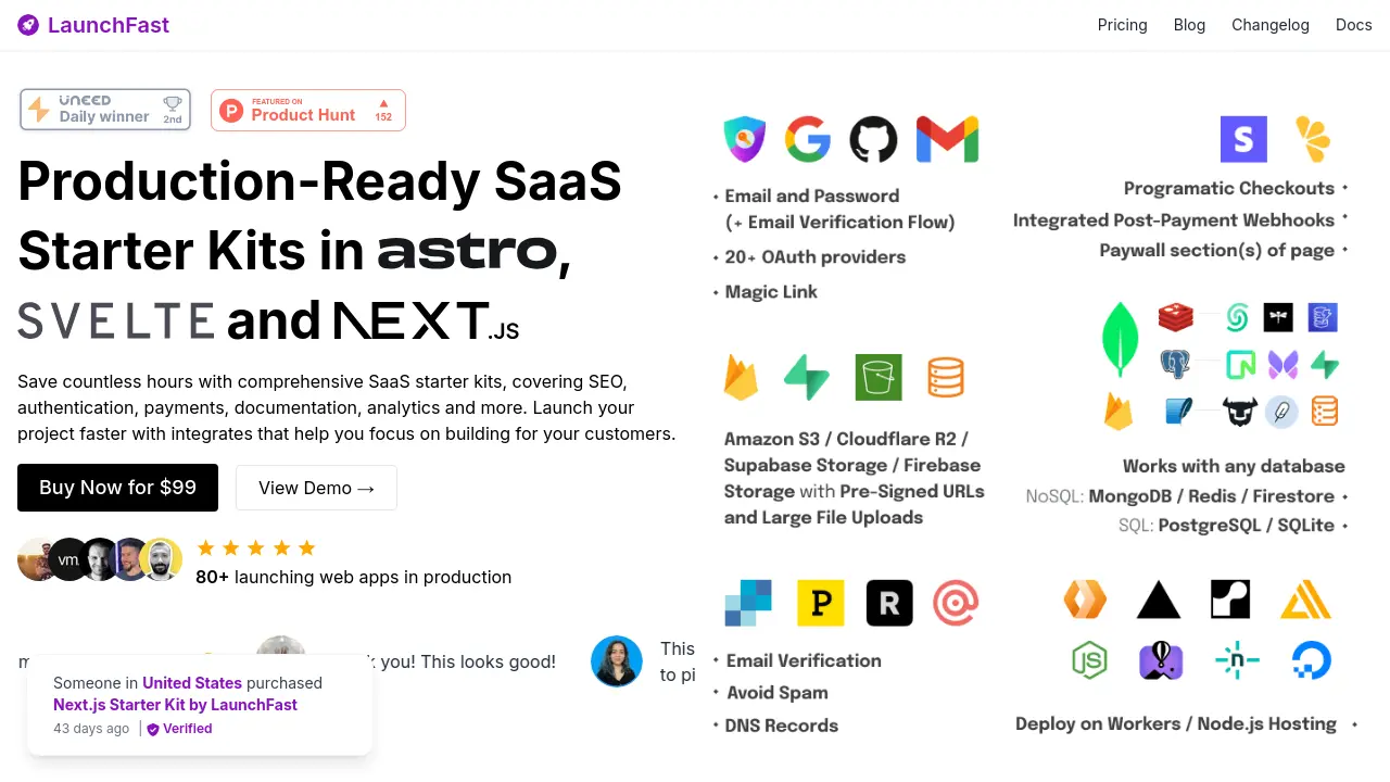 launchfa.st - Production-Ready SaaS Starter Kits with Integrated AI ...