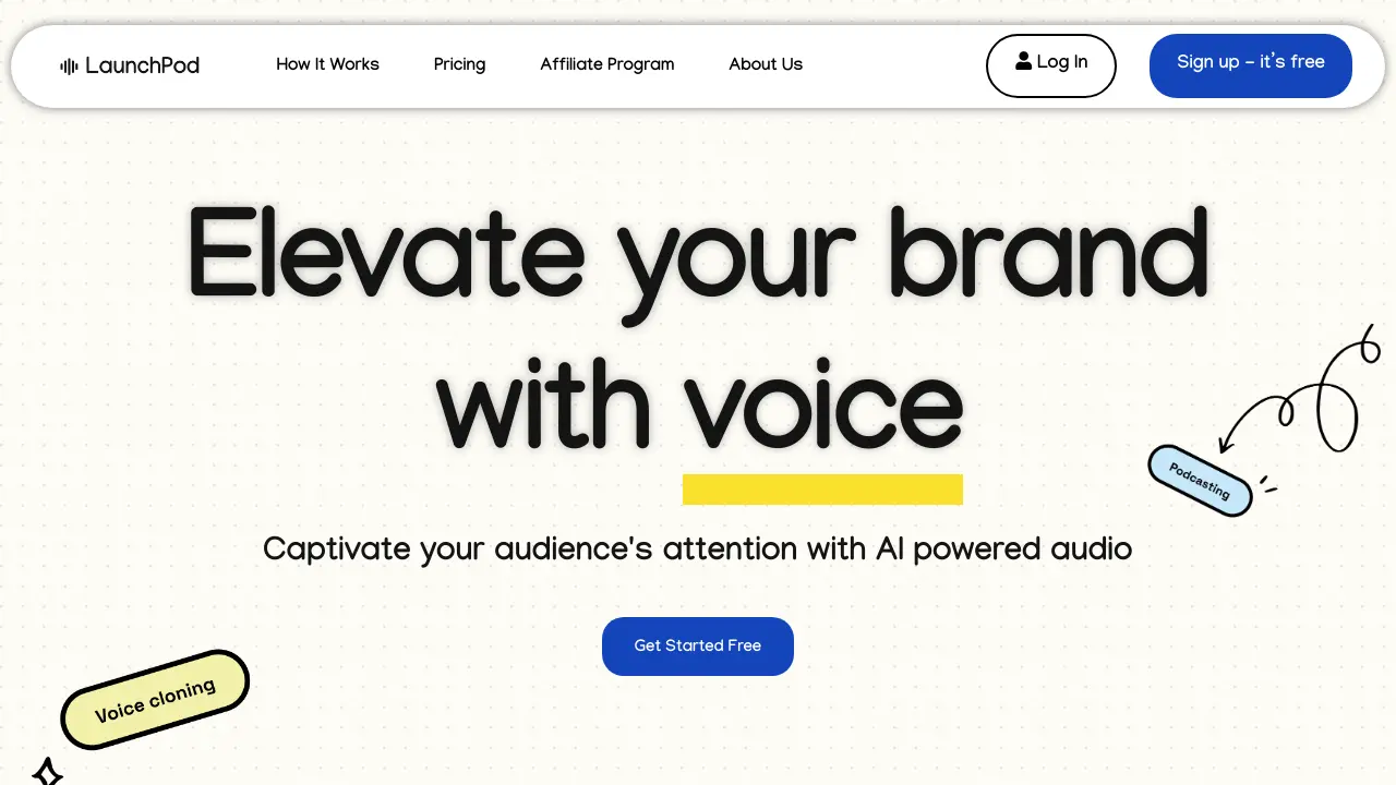 LaunchPod AI - Elevate your brand with voice