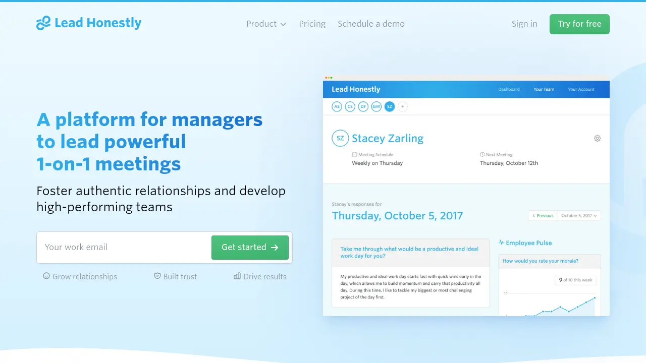 Lead Honestly - A platform for managers to lead powerful 1-on-1 meetings