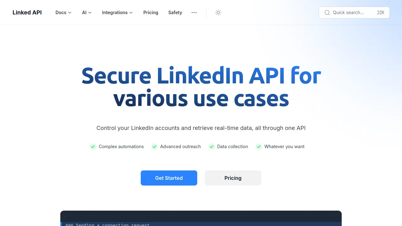 Linked API - Secure LinkedIn API for various use cases