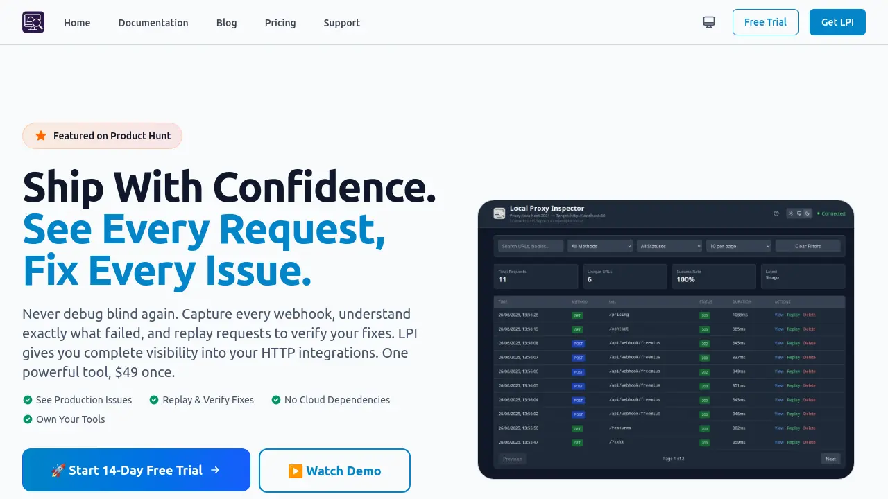 Local Proxy Inspector - Ship With Confidence. See Every Request, Fix ...