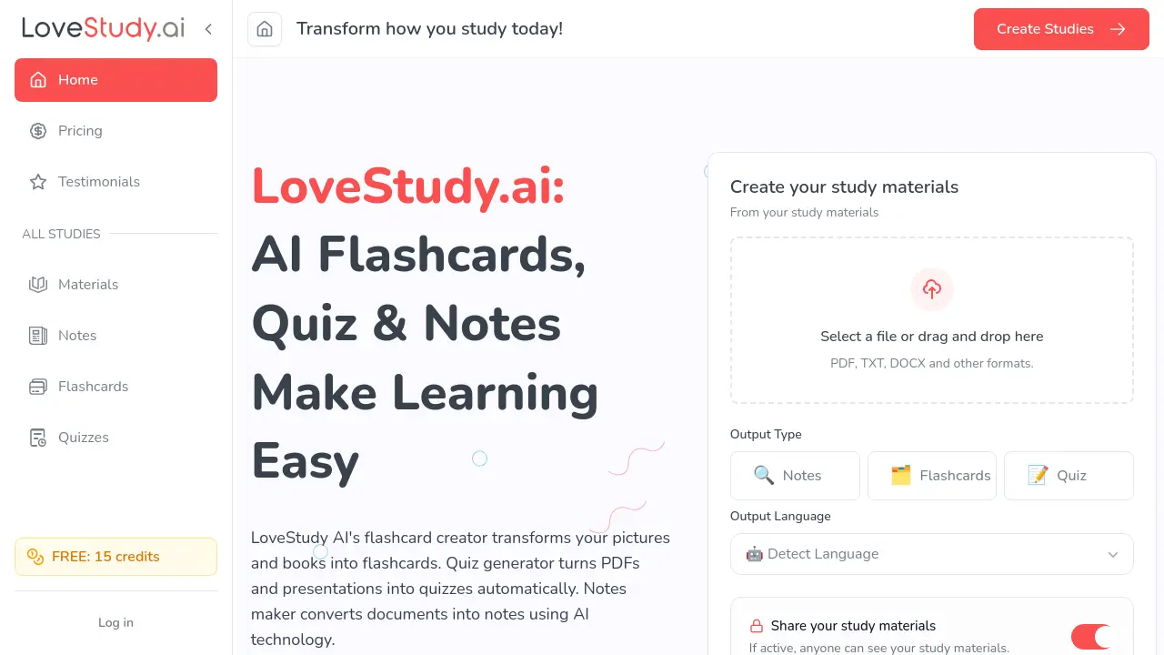 LoveStudy.ai screenshot