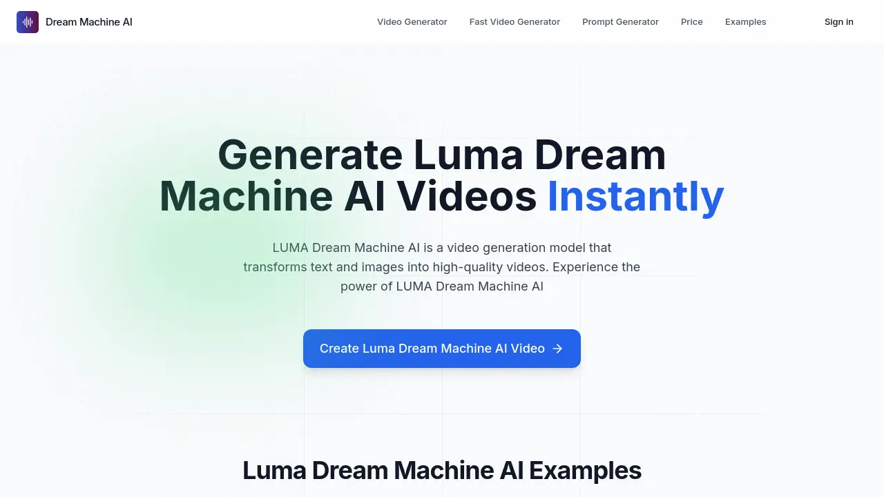 Luma Dream Machine AI screenshot