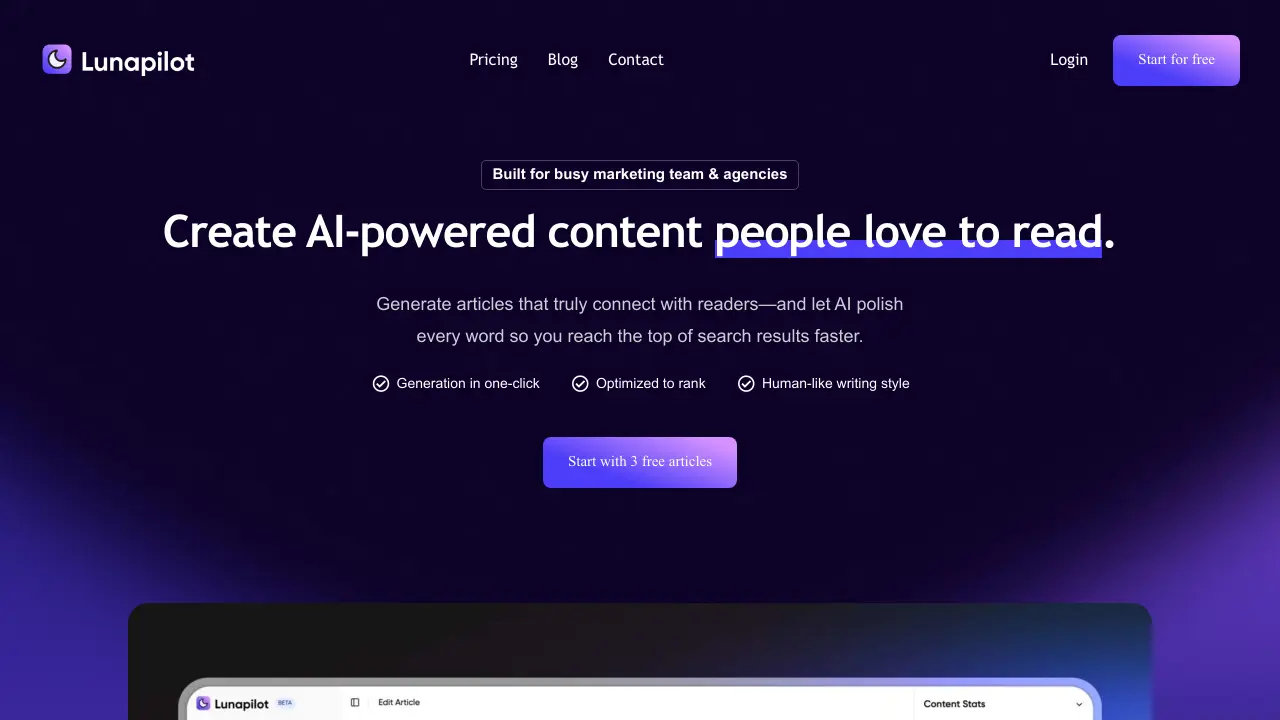 Lunapilot screenshot