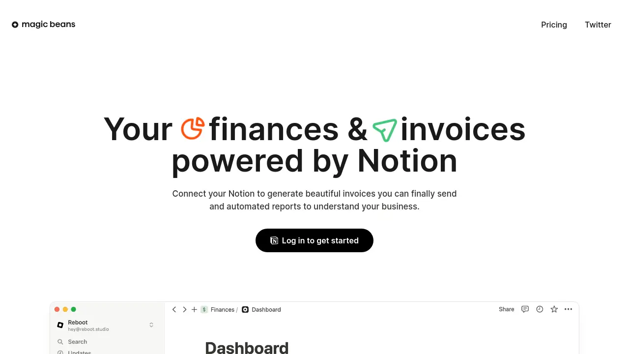 Magic Beans - Seamlessly Manage Invoices and Finances in Notion