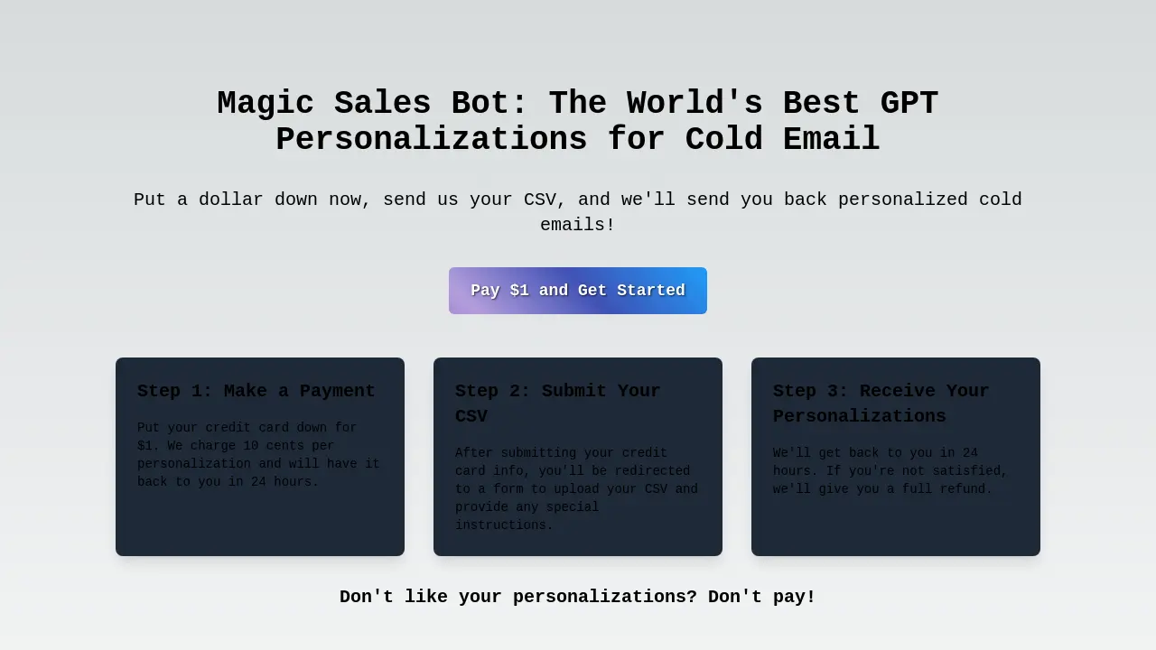 Magic Sales Bot - The World's Best GPT Personalizations for Cold Email