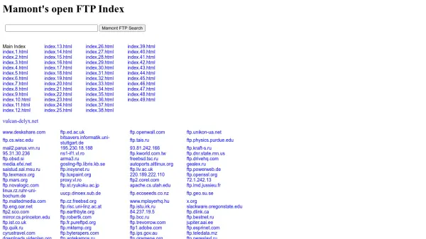Mamont's open FTP Index