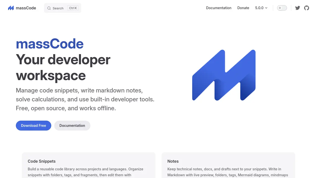 massCode - Your developer workspace for code snippets, notes ...