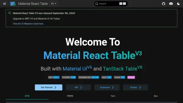 Material React Table