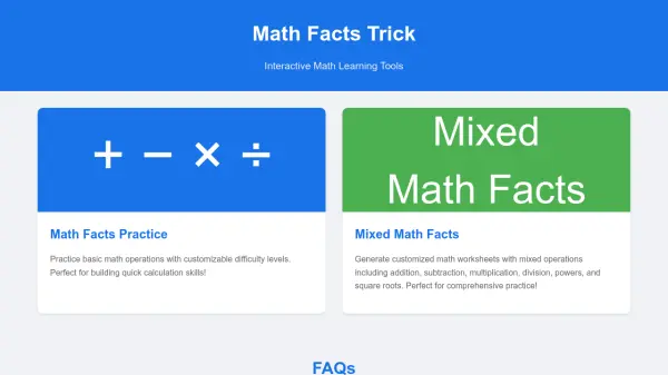 Math Facts Trick