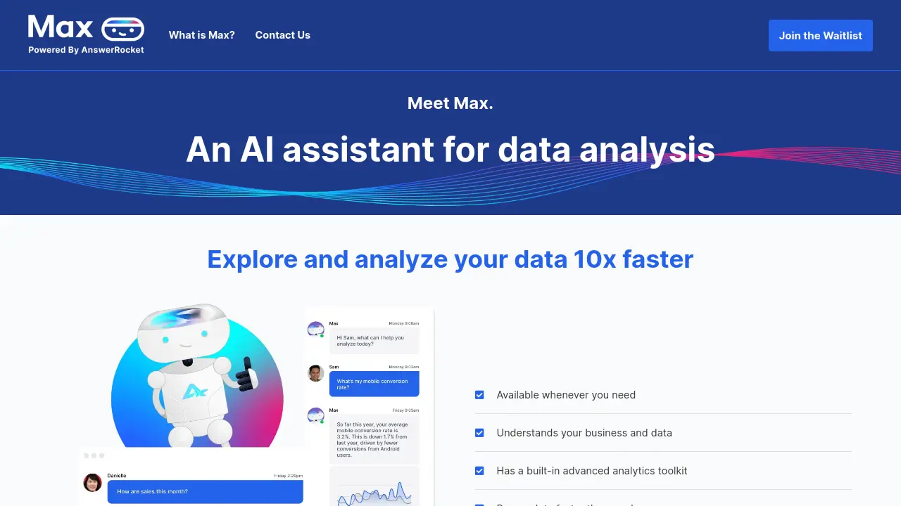 Max - An AI assistant for data analysis