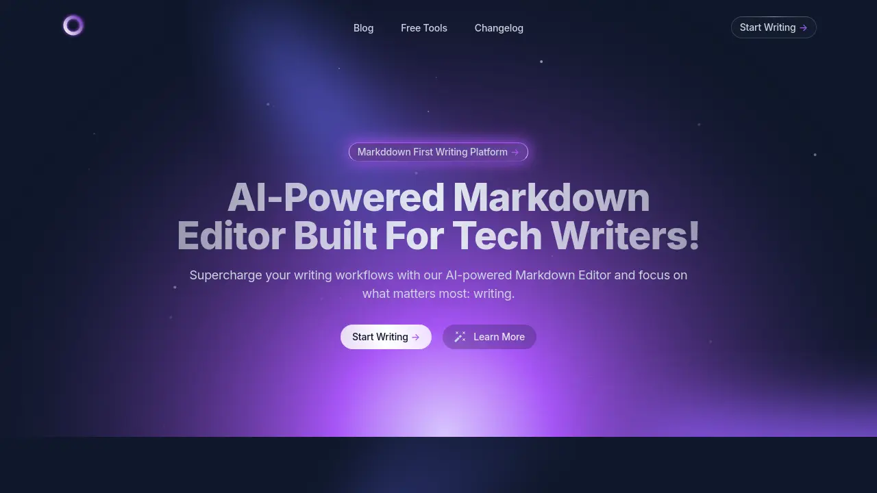 MD Editor - AI-Powered Markdown Editor Built For Tech Writers