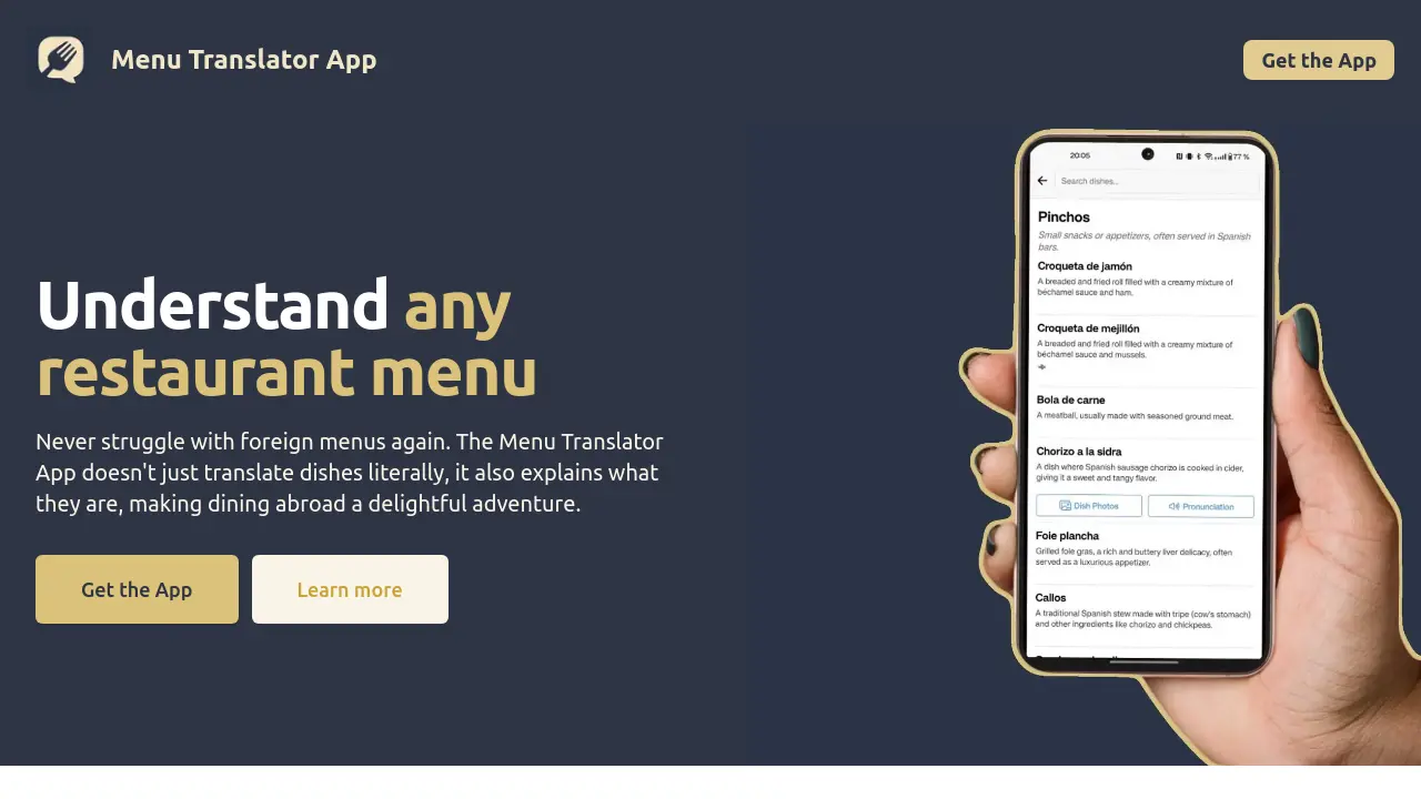 Menu Translator App - Understand Any Restaurant Menu