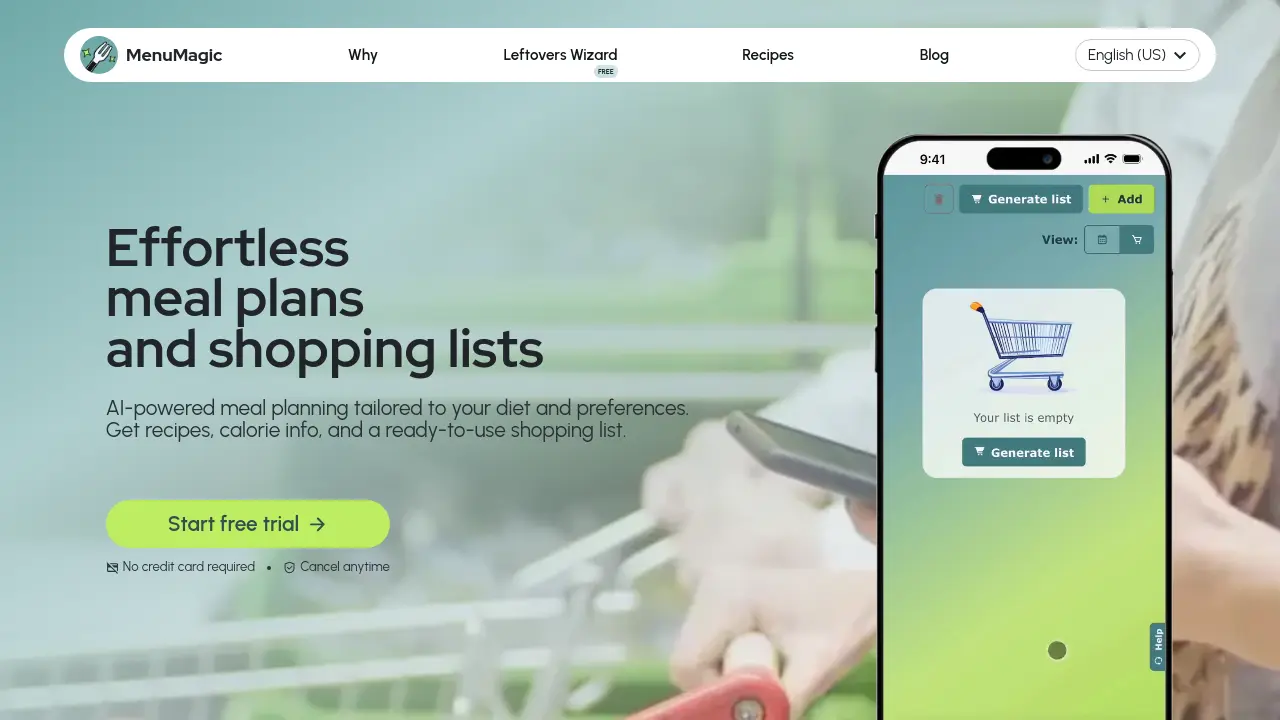 Menu Magic MenuMagic - Effortless AI-Powered Meal Planning & Shopping Lists