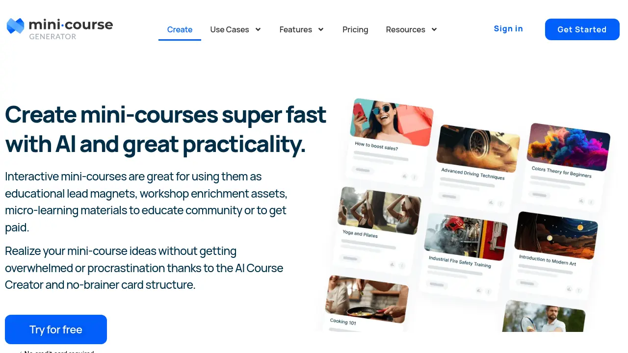 Mini Course Generator - Create mini-courses super fast with AI and ...
