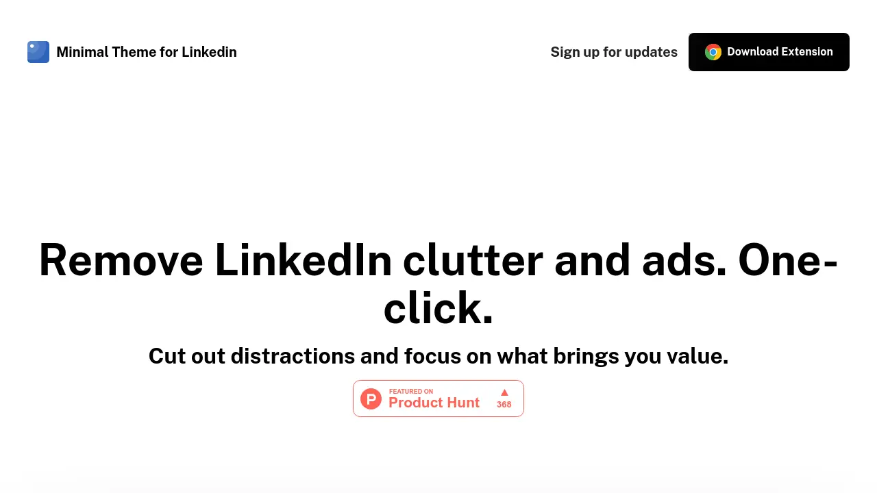 Minimal Theme for Linkedin - Remove LinkedIn clutter and ads with one click