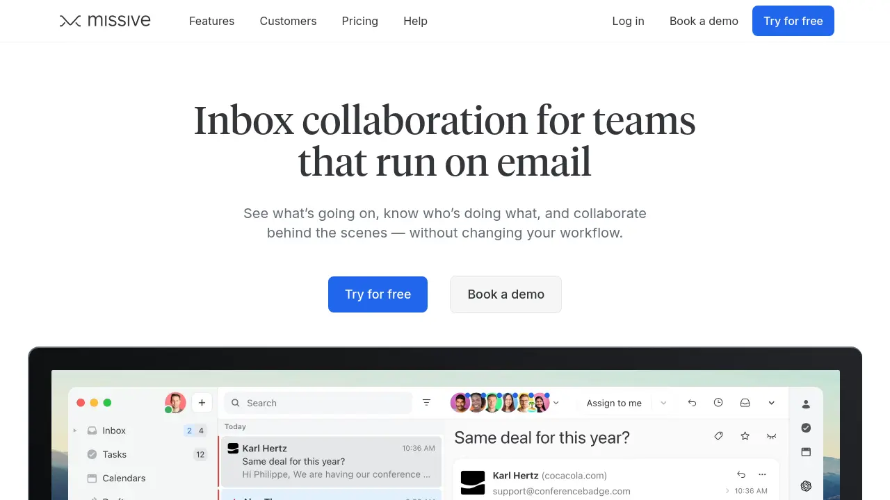 Missive - Inbox Collaboration for Teams That Run on Email