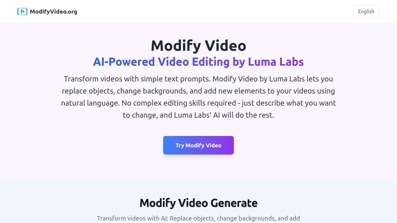 Modify Video - Transform videos with AI using simple text prompts