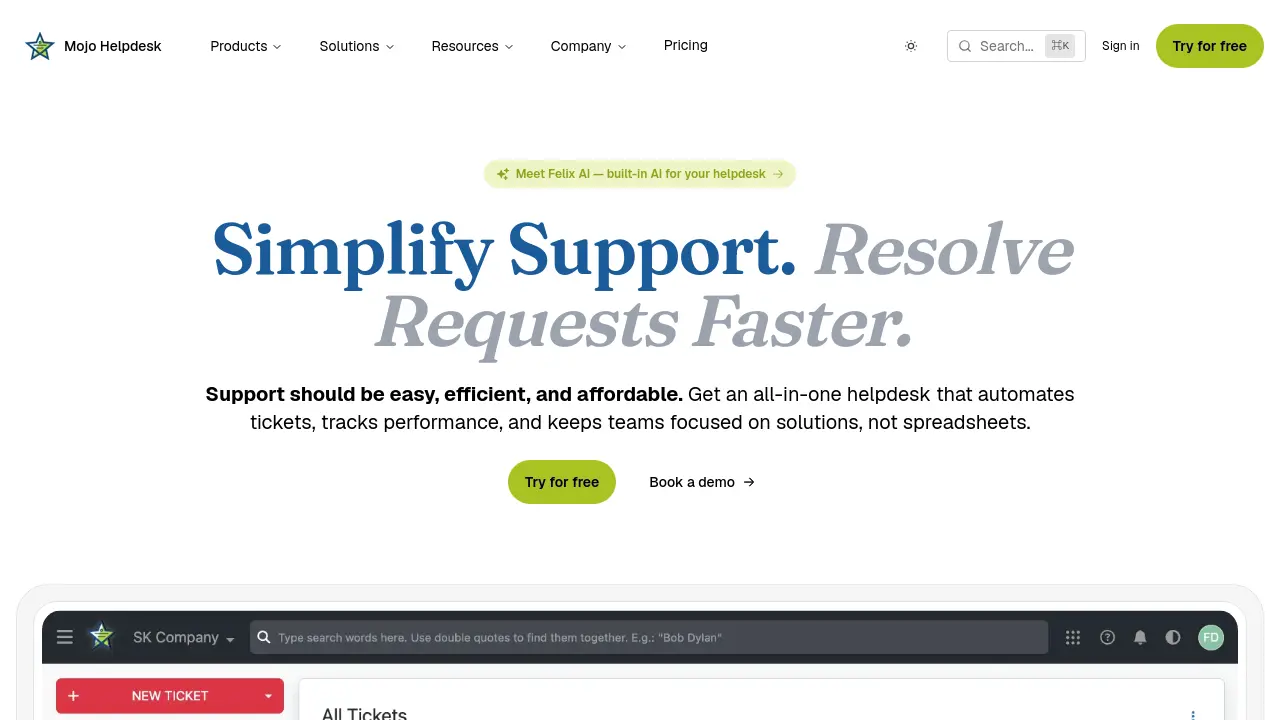 Mojo Helpdesk - Simplify support. Resolve Faster.