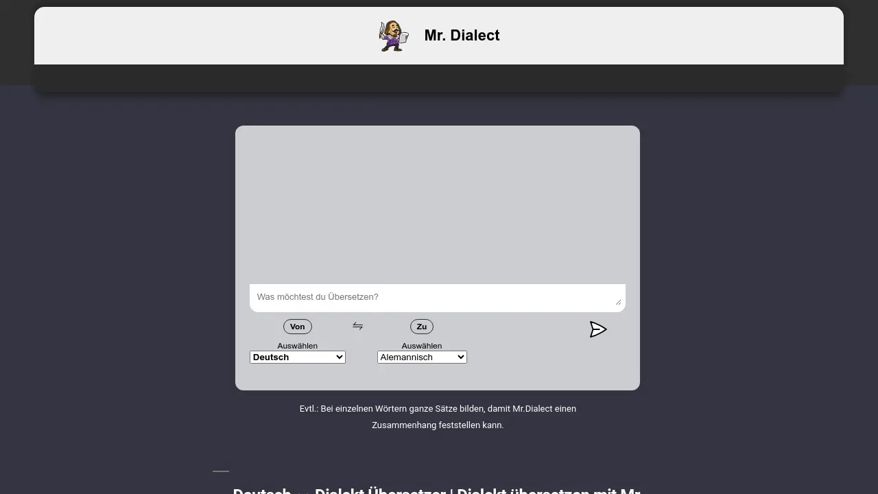 Lathom Dialect Mr. Dialect - AI-powered German dialect translator preserving ...