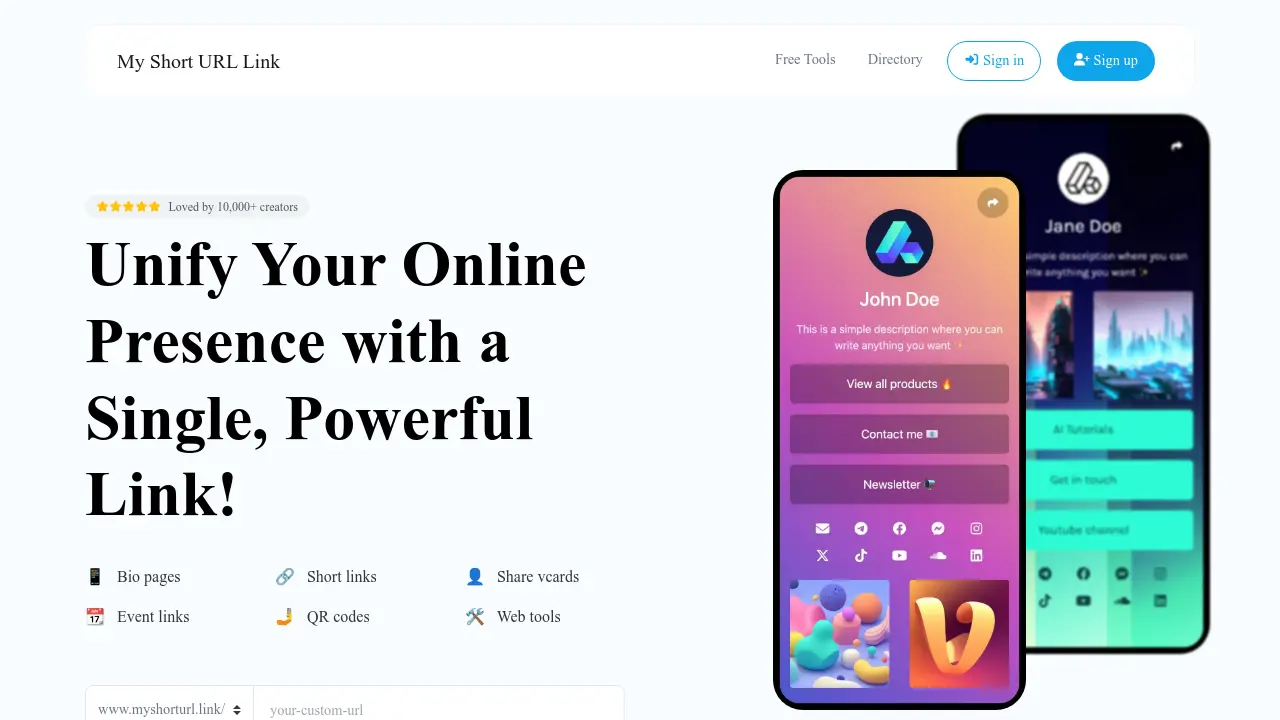 My Short URL Link - Unify Your Online Presence with Powerful Links and ...