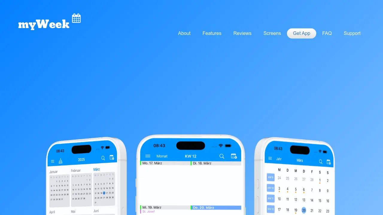 myWeek - All-in-one weekly planning app for iOS