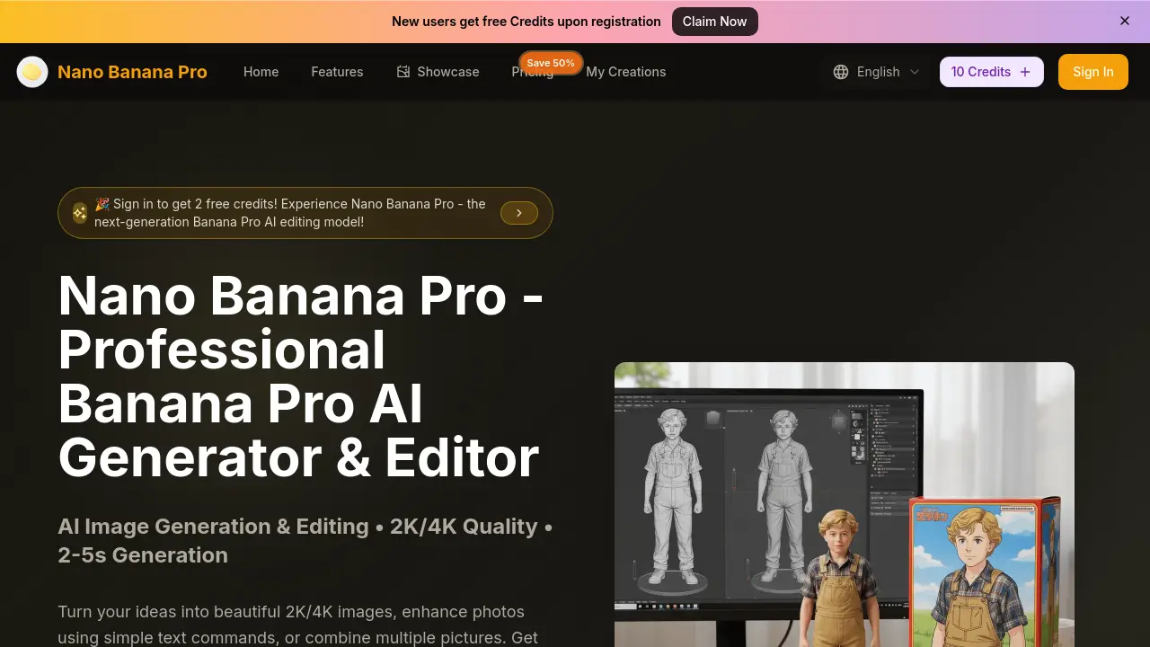 Nano Banana Pro - Professional AI Image Generator & Editor with 2K/4K ...