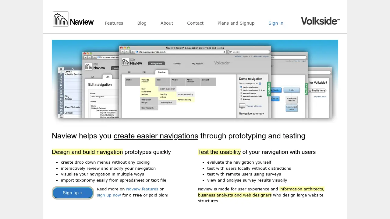 Prototype Navigation Naview - Prototyping and Testing Navigation Structures Effortlessly