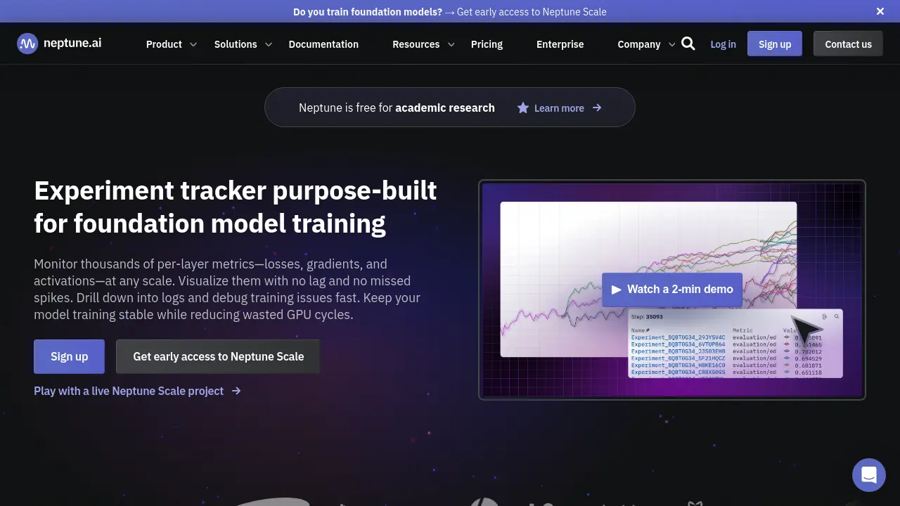 Neptune - Experiment Tracker Purpose-Built for Foundation Model Training