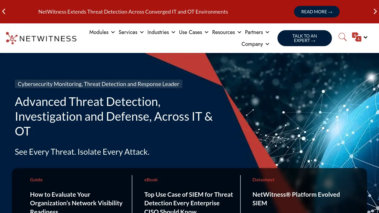 Netwitness NetWitness Platform - Advanced Threat Detection, Investigation and ...