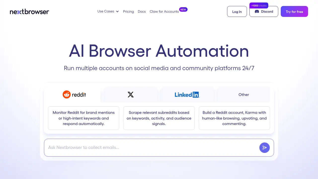 Nextbrowser - AI Browser Automation for Social Media and Community ...