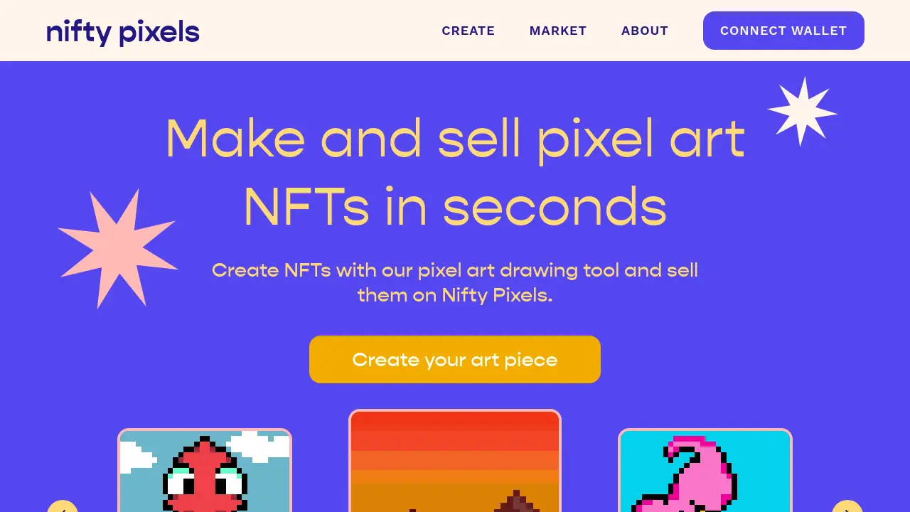 Nifty Pixels - Make and sell pixel art NFTs in seconds