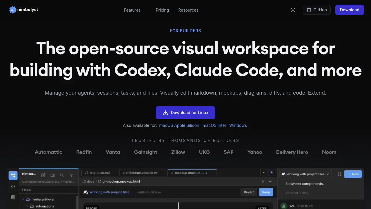 Nimbalyst - The Open-Source Visual Workspace for Building with Claude ...