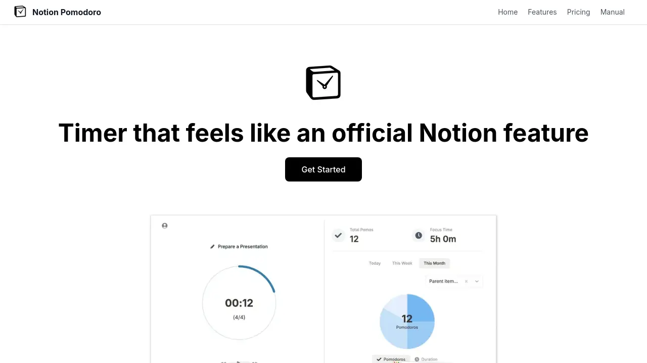 Notion Pomodoro - Seamless Pomodoro timer integrated with Notion.