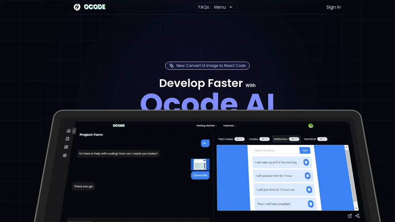 Ocode - Turn Your Ideas into Reality with AI-Powered Code Generation