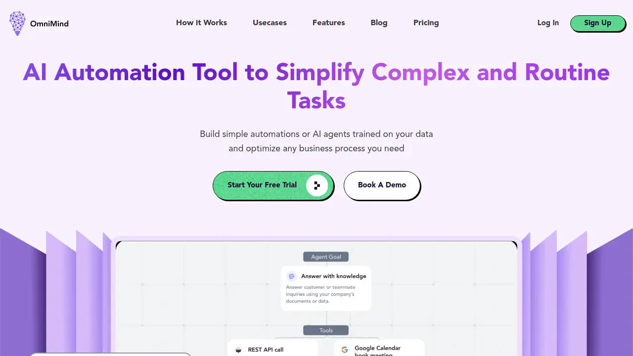 Omnimind - AI Automation Tool to Simplify Complex and Routine Tasks
