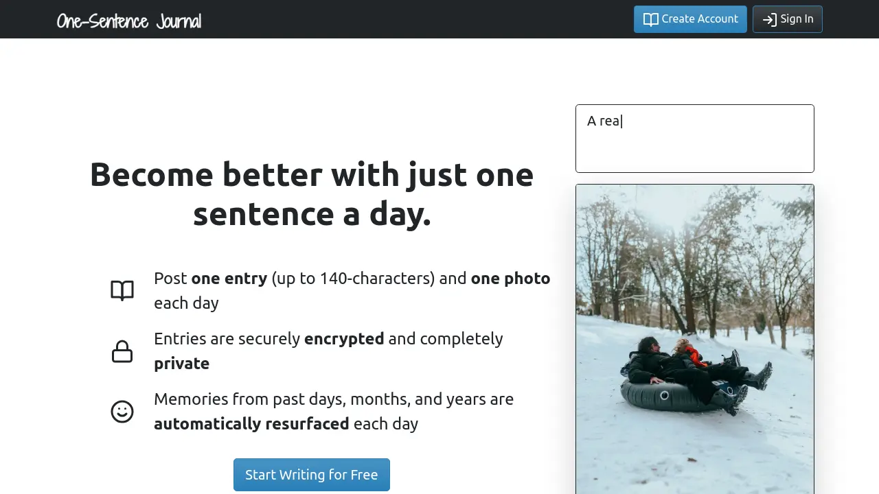 One-Sentence Journal - Build a journaling habit with just one sentence ...