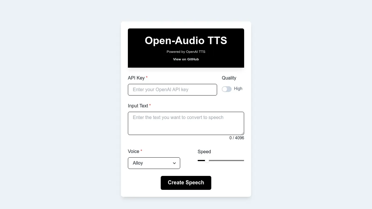 Open-Audio TTS screenshot