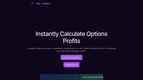 Options Income Calculator