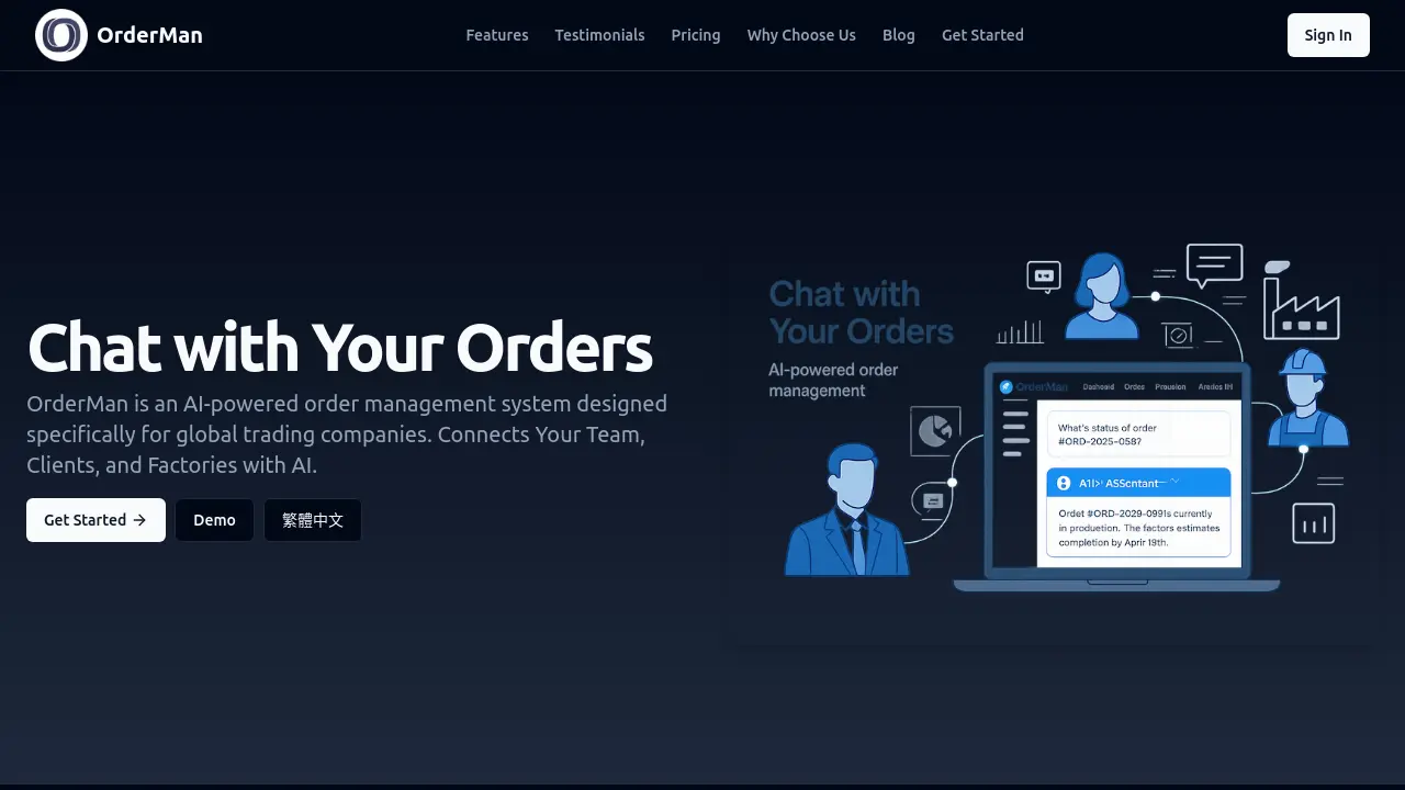 OrderMan - AI-powered order management system for global trading companies