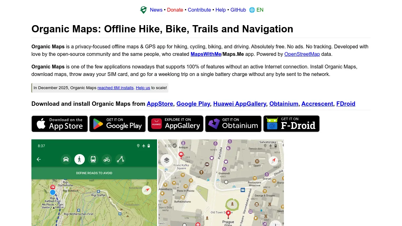 Organic Maps - Privacy-focused offline maps & GPS app for hiking ...
