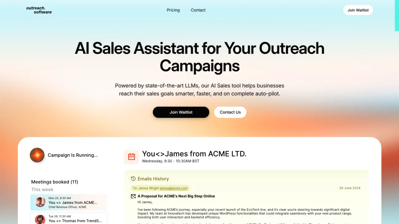 Outreach.software - AI Sales Assistant for Your Outreach Campaigns